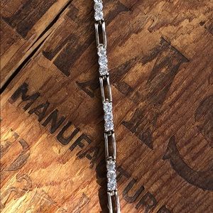 Sterling and CZ link bracelet